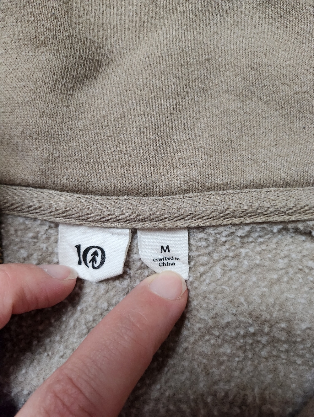 Tentree Beige Quarter-Zip Cropped Sweatshirt Pullover Sz Med - Picture 7 of 15